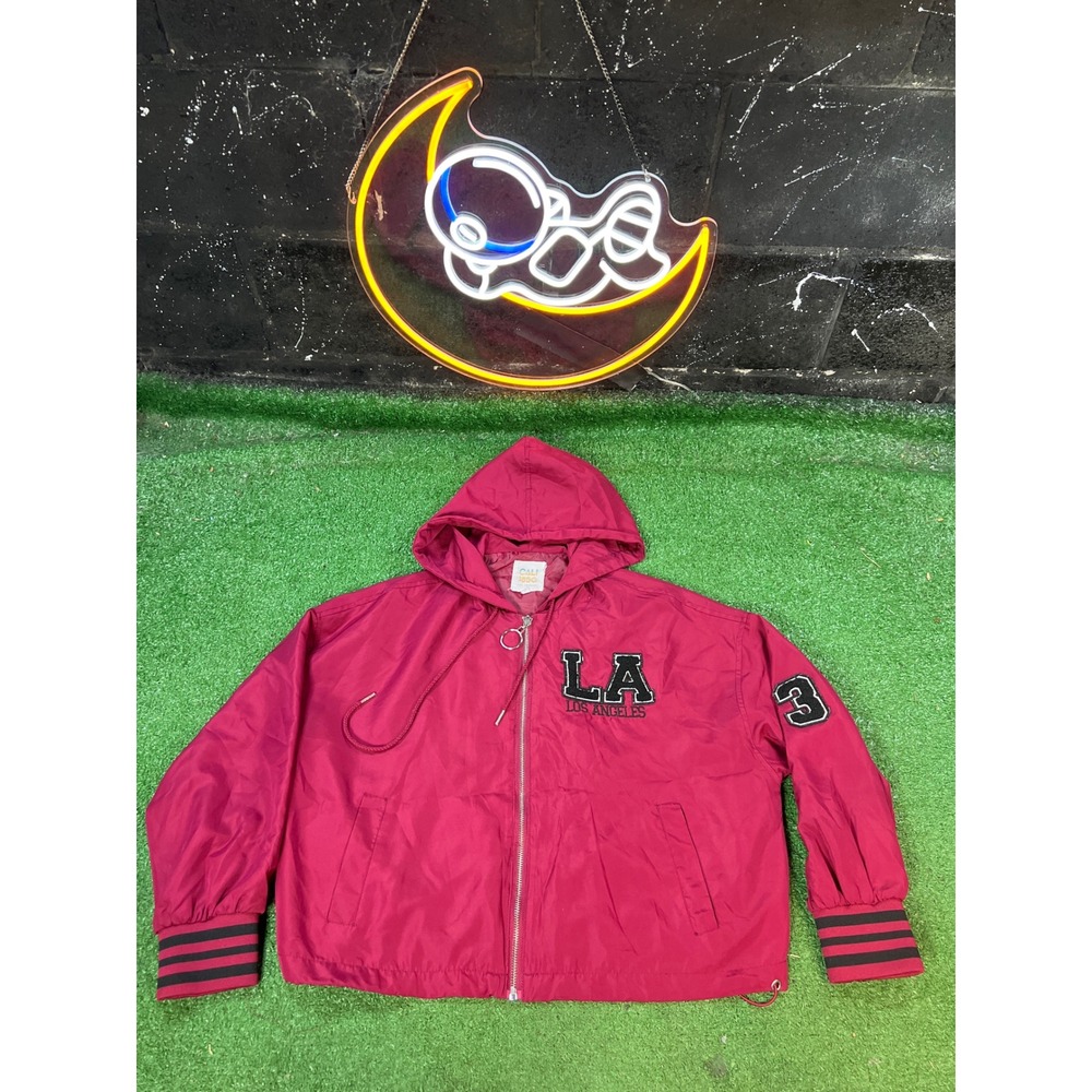 Cali 1850 Hooded‎ Jacket Full Zip Burgundy Womens size Small